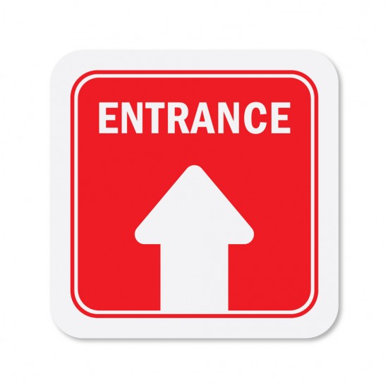 Covid-19 Floor Sticker Entrance Red 26x26cm 3pcs